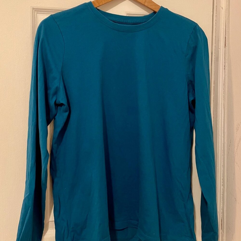 L.L. Bean 100% Cotton Long Sleeve Blue Shirt M